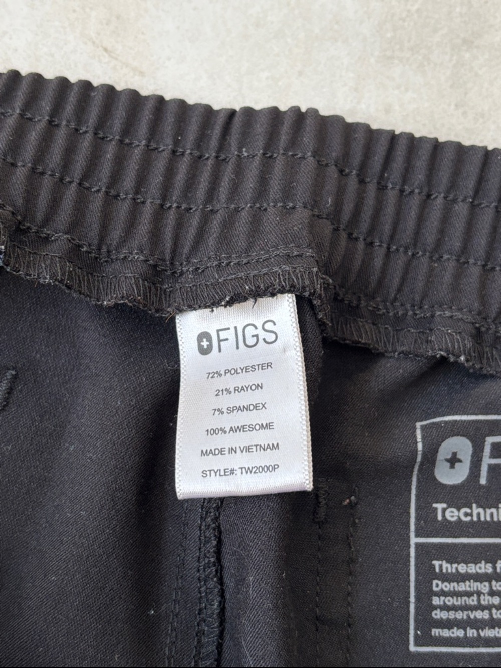 FIGS YOLA High Waisted Skinny Scrub Pants Black/Grey XLP - Picture 7 of 11